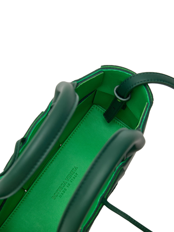 Mini Tote Bag Arco Maxi Intreccio in Verde Bottega Veneta
