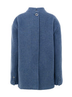 Giacca Caban Blu Chiaro in Lana Gucci