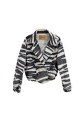 Giubbino Corto in Denim Bianco/Nero Retrofête
