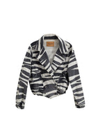 Giubbino Corto in Denim Bianco/Nero Retrofête