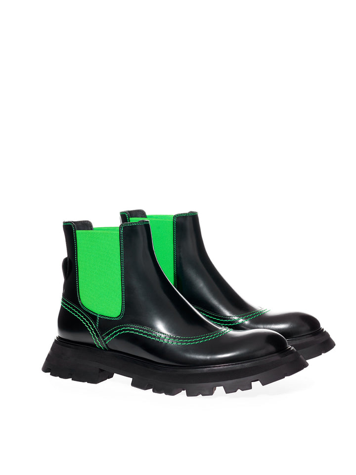 Bottines Chelsea avec empiècements Alexander McQueen Fluo