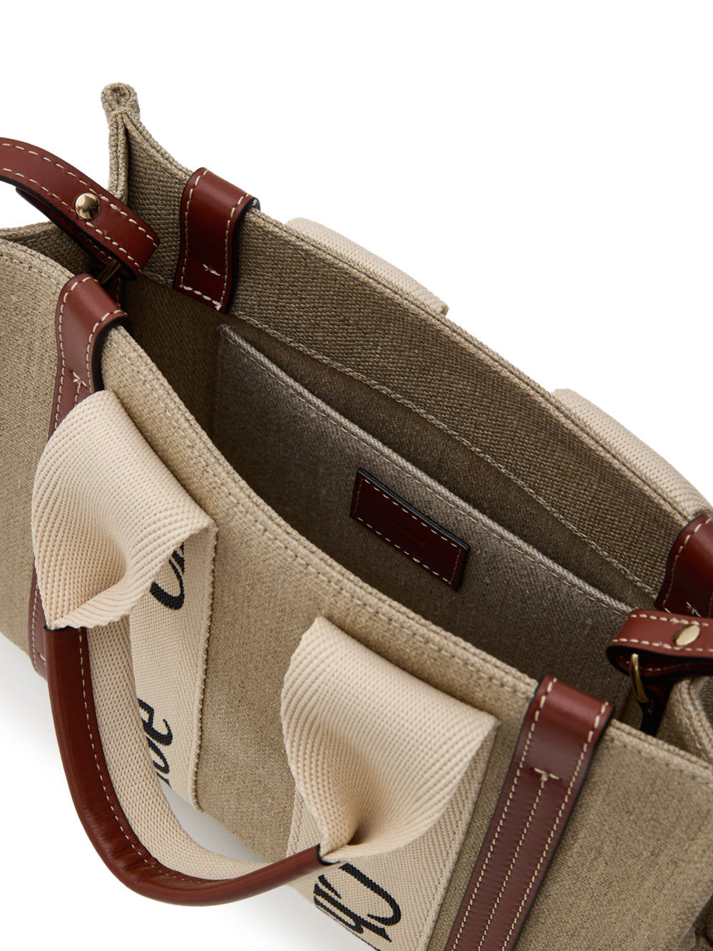 Μικρή τσάντα Woody Tote σε καμβά Lino Chloé