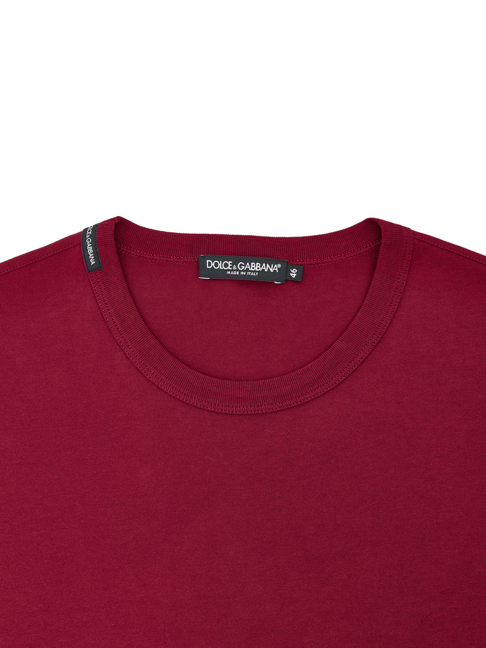 T-shirt Girocollo in Cotone Bordeaux Dolce & Gabbana