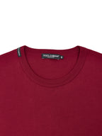 T-shirt Girocollo in Cotone Bordeaux Dolce & Gabbana