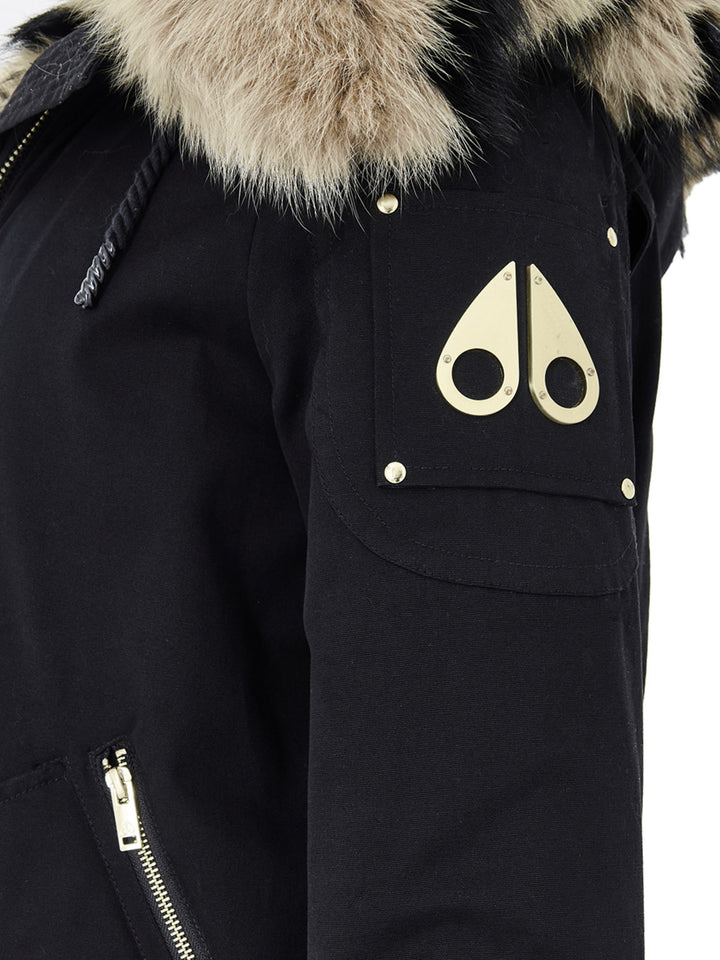 Giubbino Middle Parka in Tessuto Verde con Pelliccia Moose Knuckles