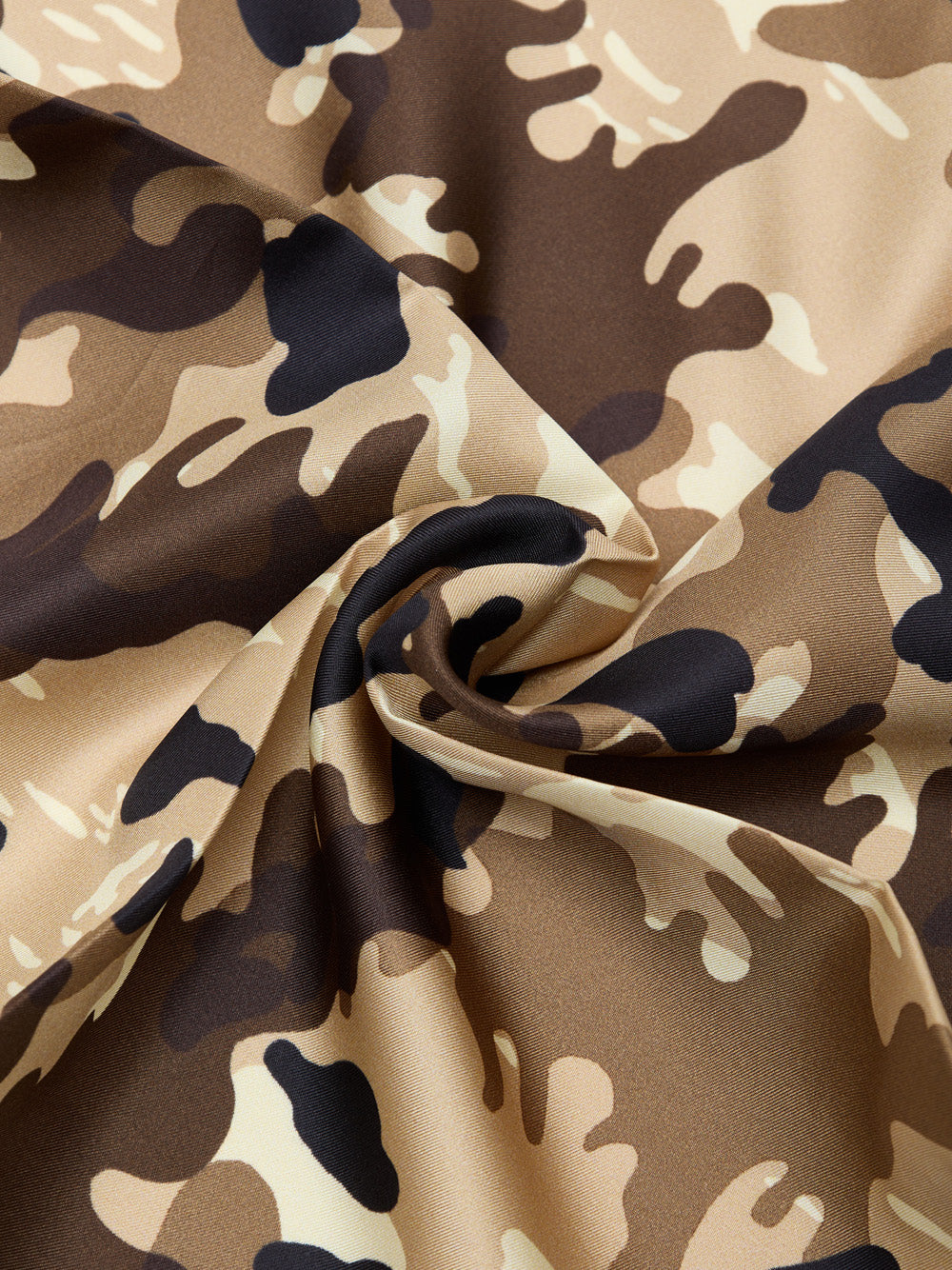 Fazzoletto da Taschino in Seta Beige con Stampa Camouflage Tom Ford