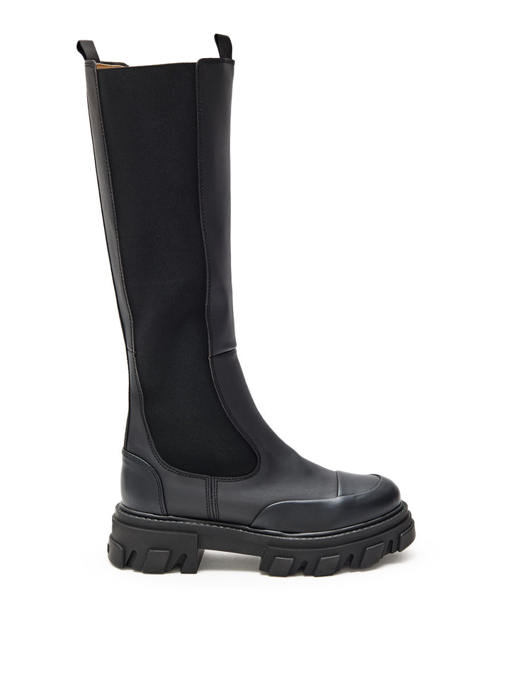 Stivali Alti Chelsea Knee-High in Nero
