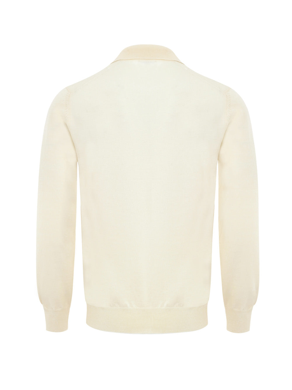 Maglione in Lana Bianca Sottile con Scollo Polo Gran Sasso