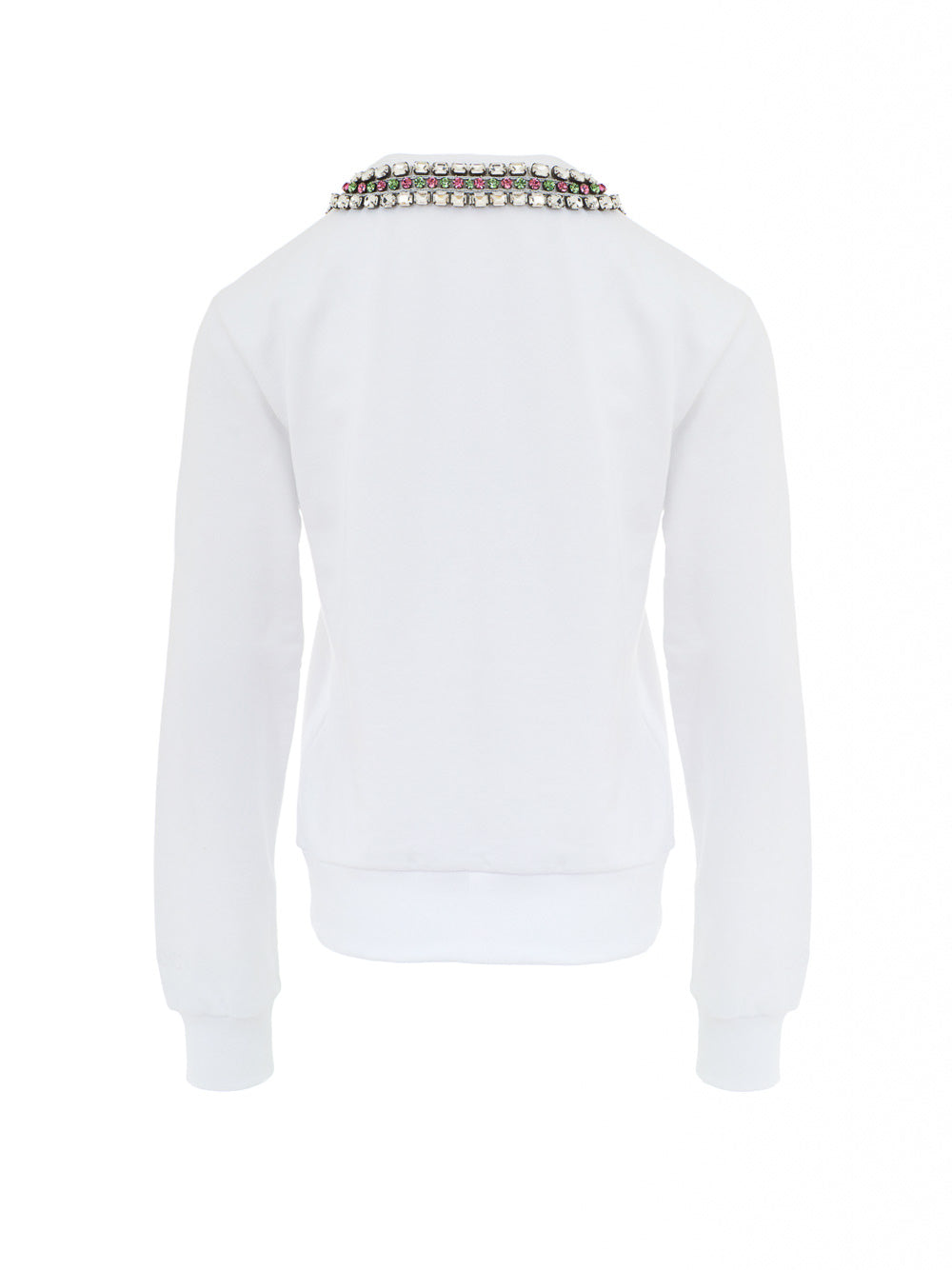 Felpa Bianca con Collo Gioiello Gucci