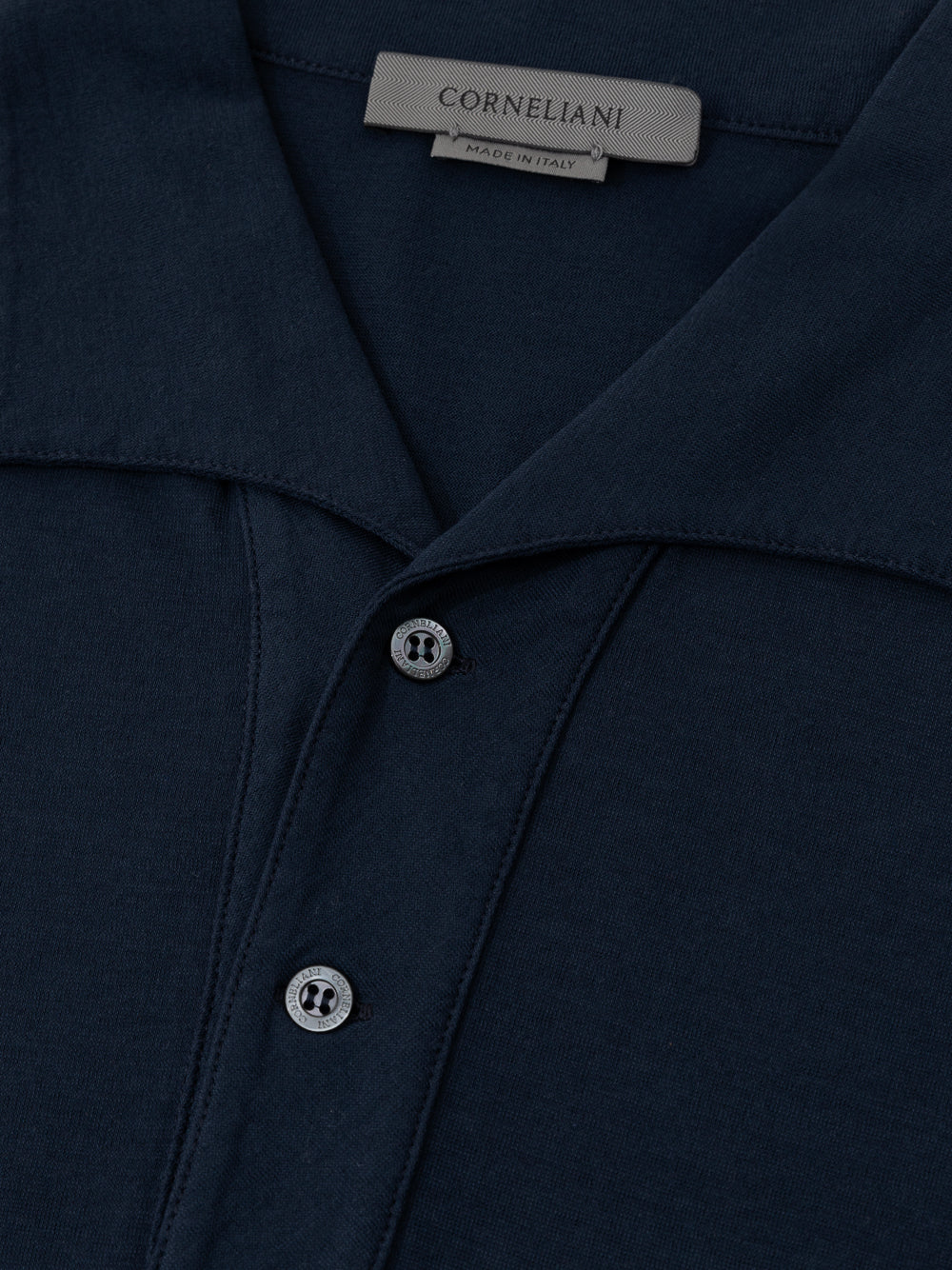 Polo Corneliani Blu in cotone