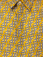 Camicia in Seta Gialla Hita con Stampa Labyrinth Fendi