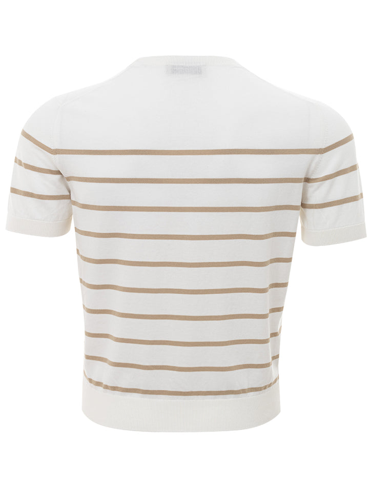 Gran Sasso Striped Half Sleeve Shirt