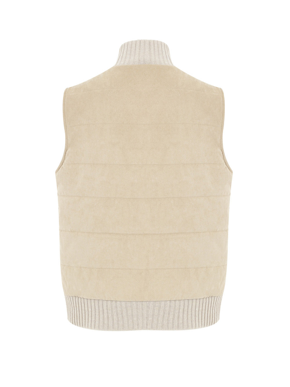 Giubbino Smanicato Imbottito in Alcantara Beige Gran Sasso