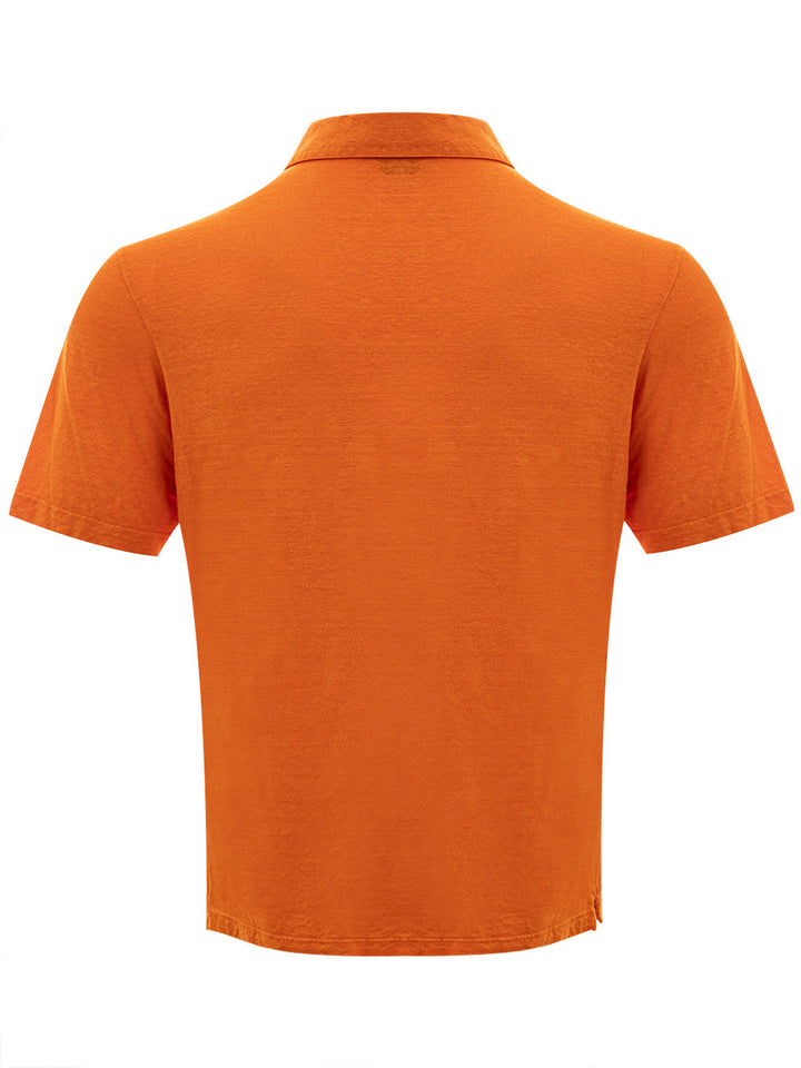 Gran Sasso Orange Linen Blend Polo Shirt